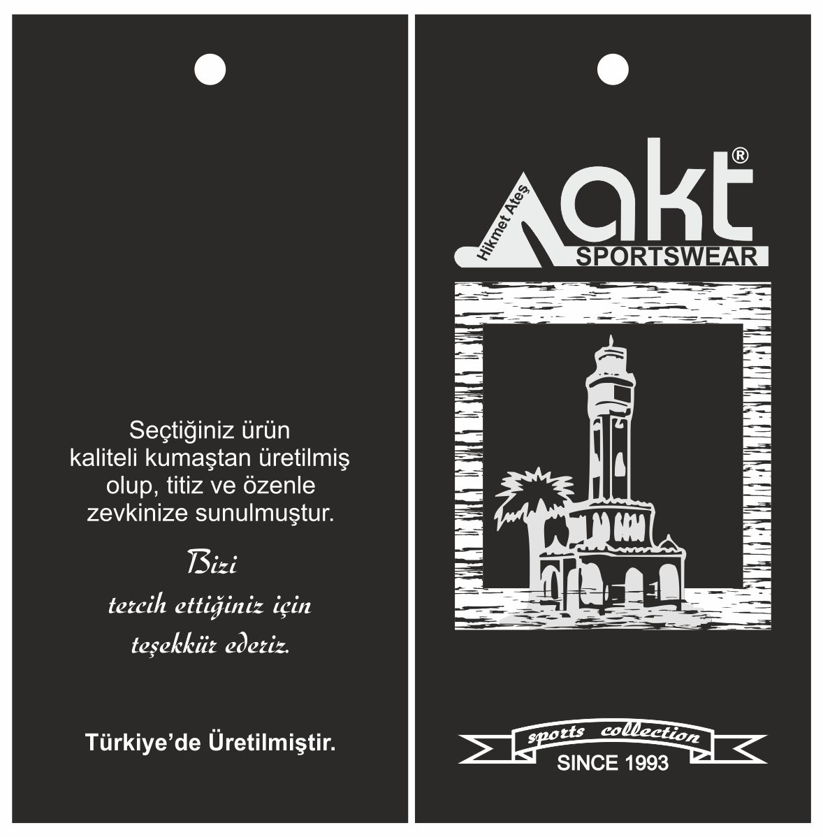 AKT Tekstil karton etiket iş örneği