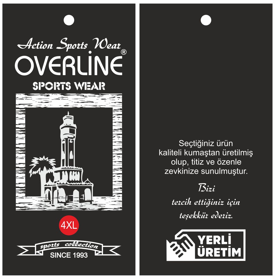 Overline karton etiket iş örneği